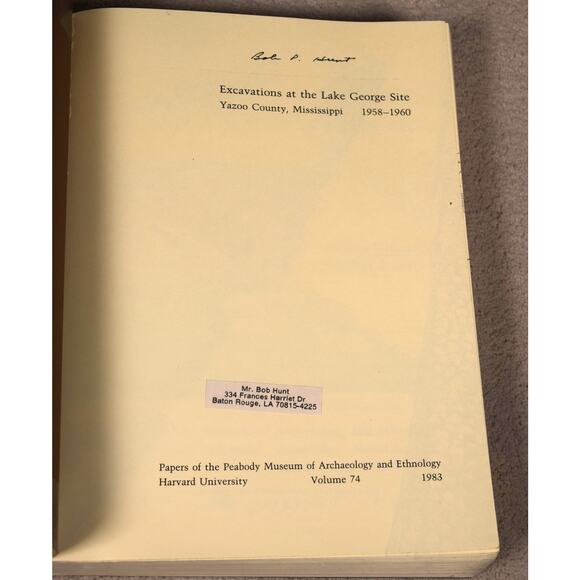 Excavations at the Lake George Site Yazoo County MS 1958-1960 Williams & Brian - Picture 9 of 13